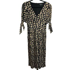 Sugar Lips Daisy Floral Jumpsuit Size XS Wide Leg Ditsy All Over Flower Print